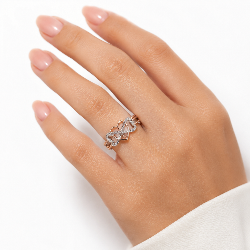 Women’s ring heart & infinite shape