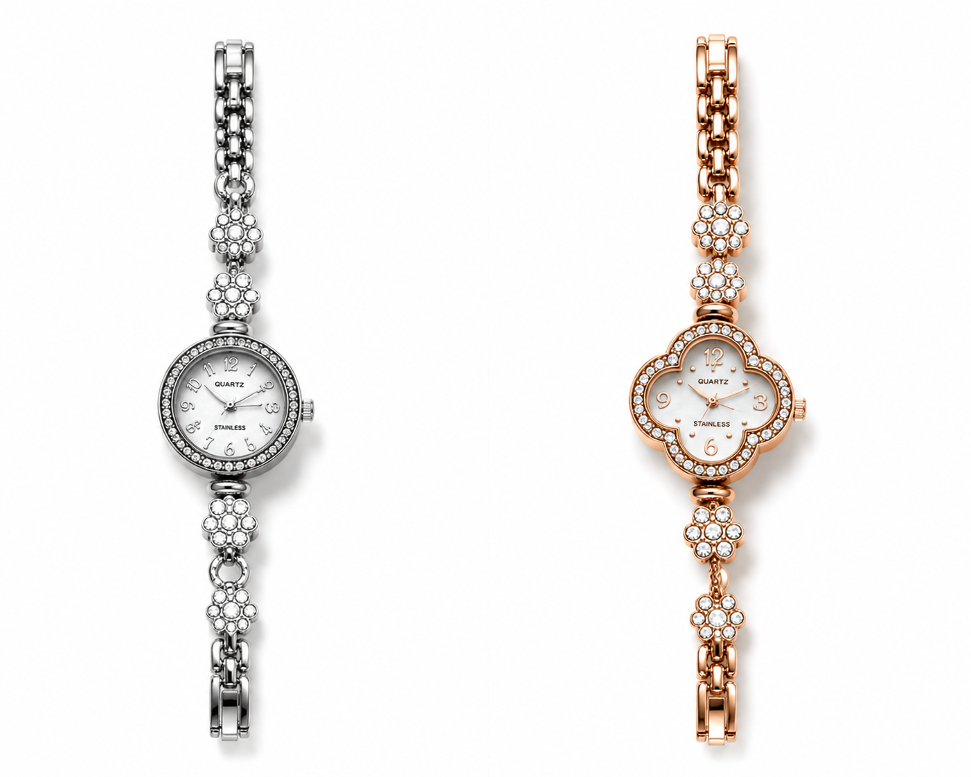 Quartz silver/ rose gold stainless steel for women’s