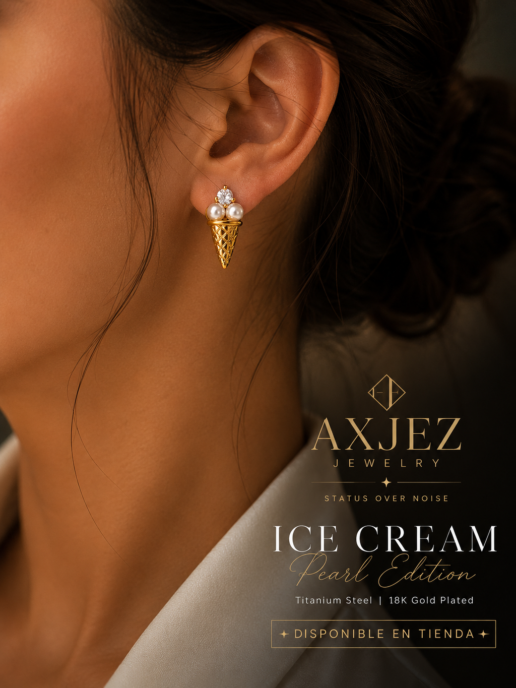 Ice cream earrings 18k gold plated for women’s
