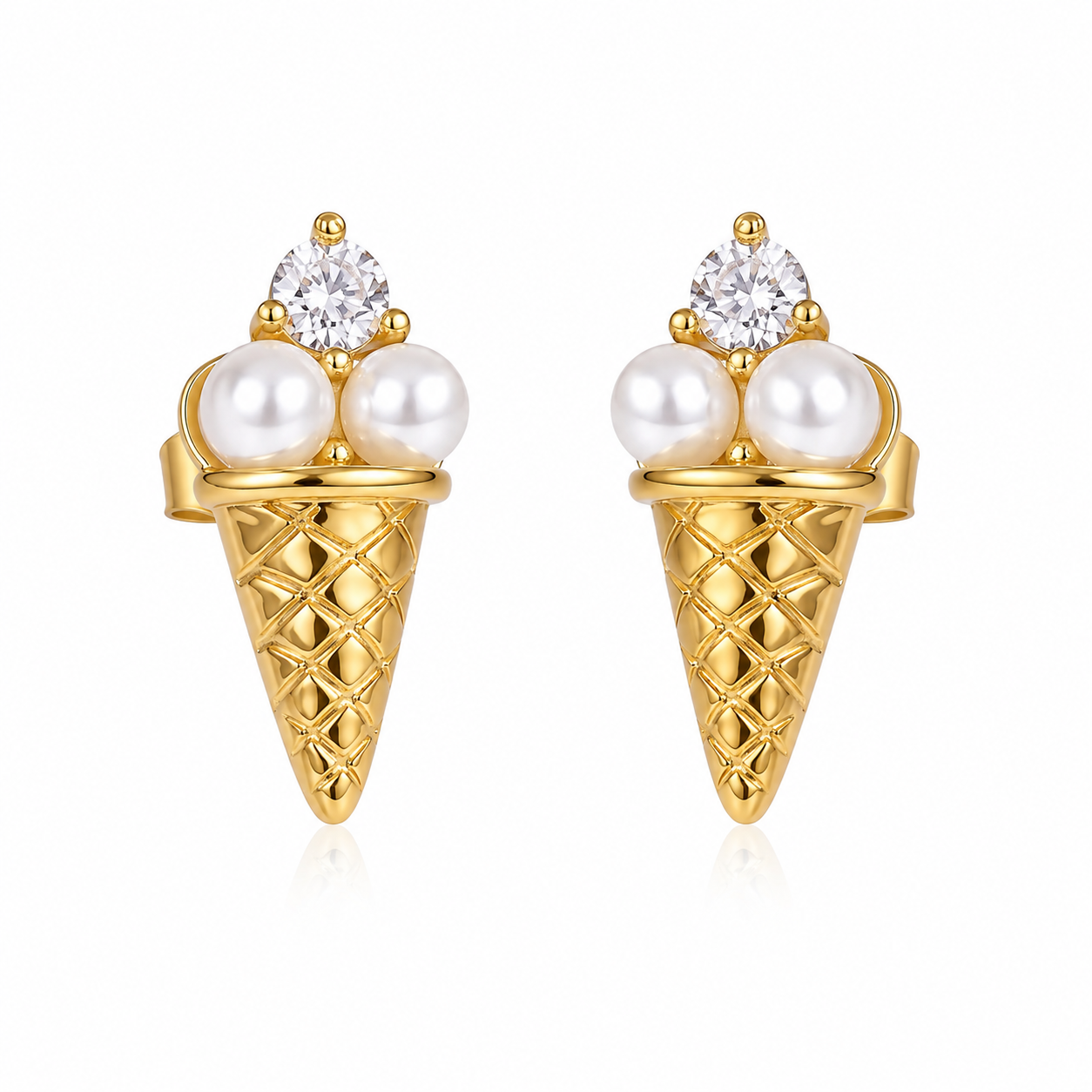 Ice cream earrings 18k gold plated for women’s